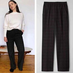 Aritzia The Group by Babaton Skyline Pant – Black Plaid High-Rise Trousers (Size